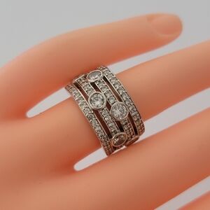 Sterling Silver 925 Zirconia Multi-Band Ring